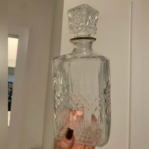 Vintage Irish Whiskey Cut Crystal Clear Glass Decanter